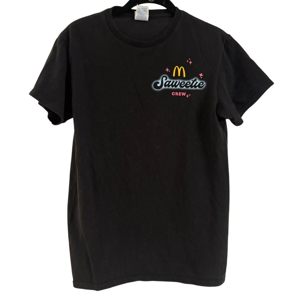 McDonald's‎ x Saweetie Crew T Shirt Men's Size Small Black Graphic